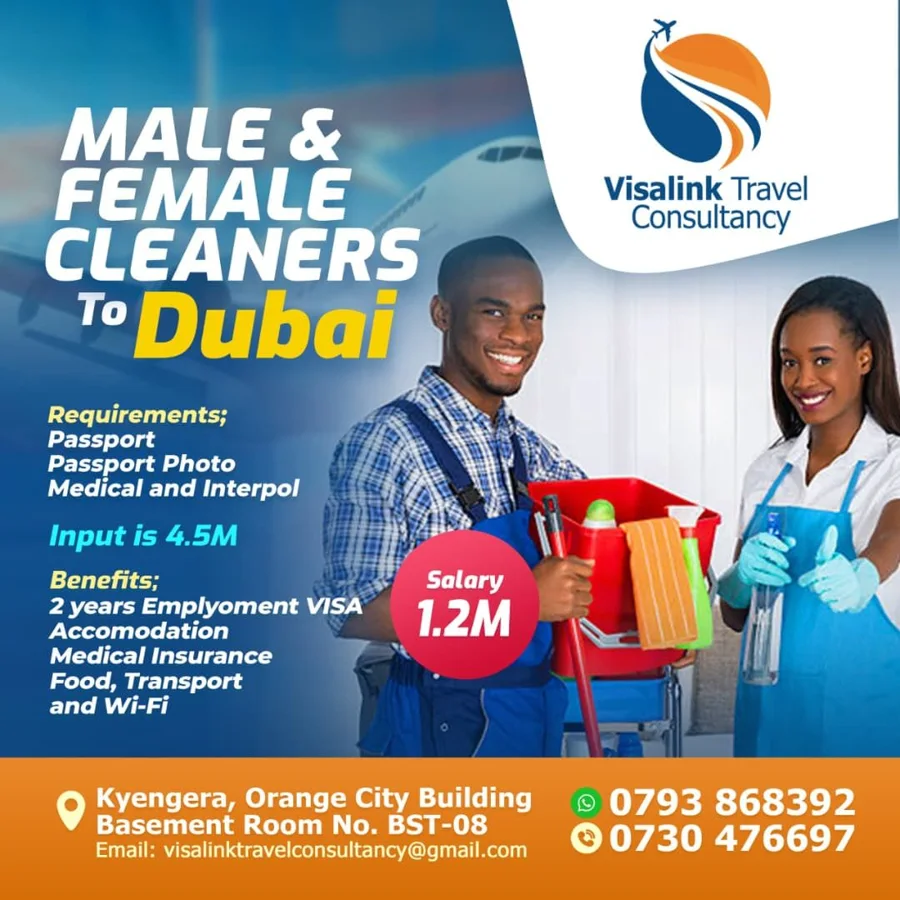 Original Visa Link Dubai Cleaner Jobs poster